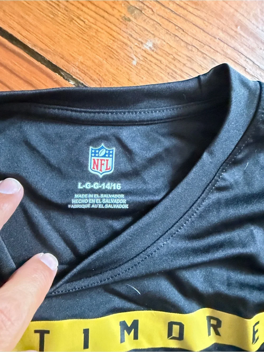 NFL Baltimore Ravens Black Long-Sleeve Shirt with Yellow Logo